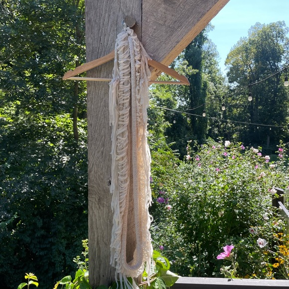 Bohemian White Infinity Scarf - Picture 2 of 4